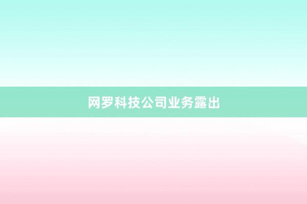 网罗科技公司业务露出